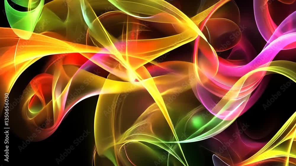 Poster colorful abstract swirls create a vibrant display of light and motion in a digital design