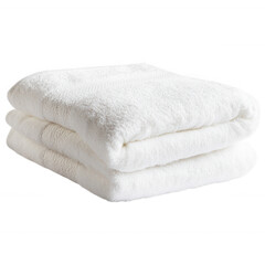 Folded White Towels on White Background