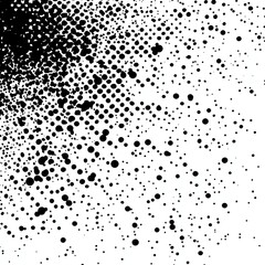 Halftone Black Dots Pattern on White Background - Abstract Texture Design