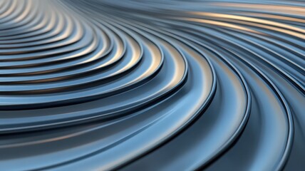 Obraz premium Abstract Blue and Gold Metallic Curves