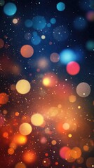 Colorful bokeh lights background. Blurred circle shapes. Multicolored blurry lights bokeh defocused abstract background for Christmas new year and celebration events.