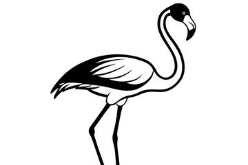 Flamingo silhouette vector illustration
