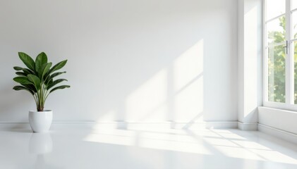 Bright white room, empty floor for product showcasing , vector, backdrop, studio