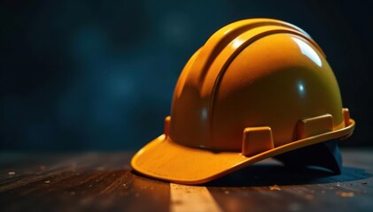 Classic mining helmet, lamp illuminating Overhead shot , history, overhead