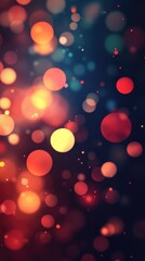 Multicolored bokeh lights background. Blurred circle shapes. Colorful blurry lights bokeh defocused abstract background.