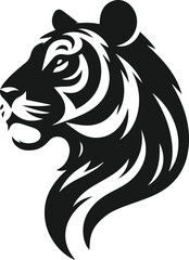 black and white tiger head