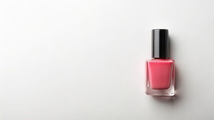 Minimalist Nail Polish Bottle Overhead Shot on White Background for Soft Feminine Aesthetic