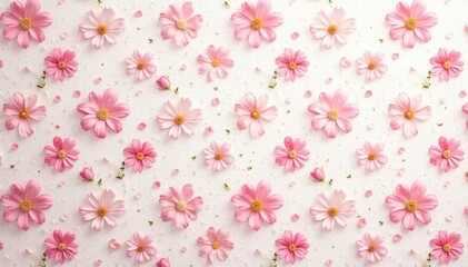 Delicate, small-scale repeating blossom pattern, pastel shades , blue, seamless, small