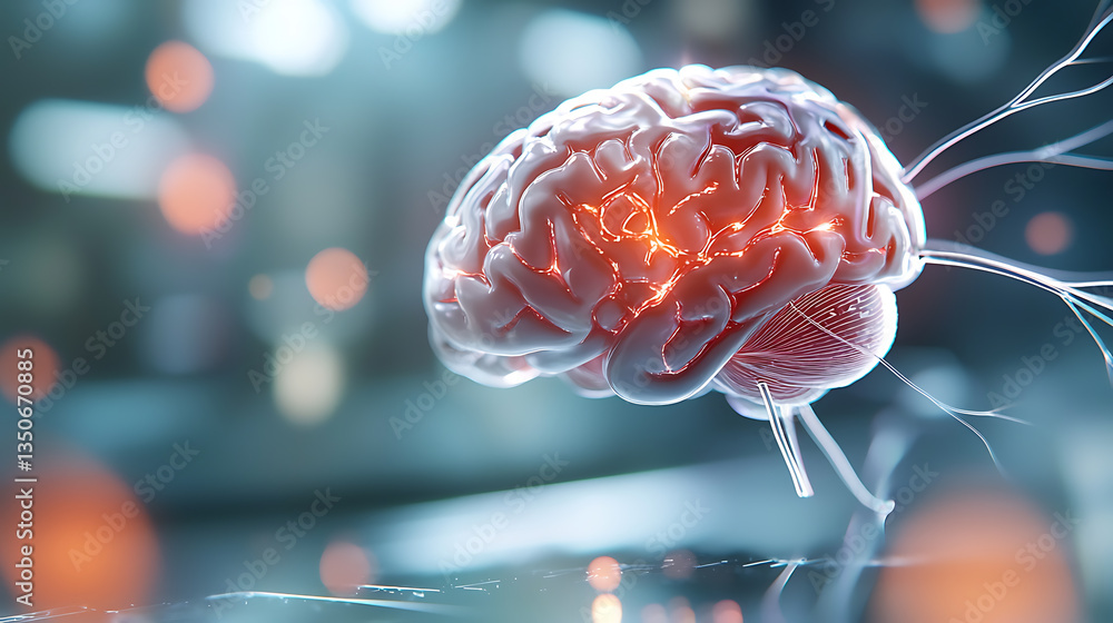 Poster digital brain activation event innovative technology lab 3d visualization futuristic environment clo