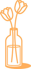 Flower Plant Line Art Element