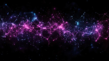 Fototapeta premium Abstract network data flow, night sky backdrop, digital technology