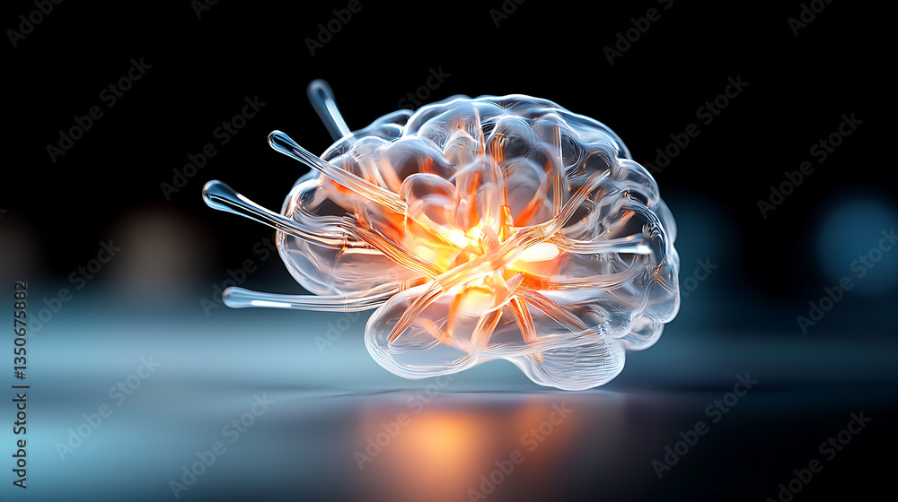 Poster innovative neural energy path visualization digital space 3d render futuristic environment close-up 
