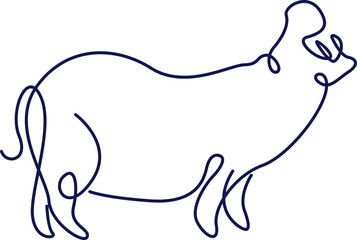Line Art Animal Illustration Element