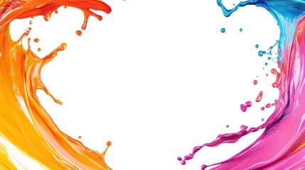 Colorful Water Splash on White Background