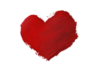 Red Heart Painted on White Canvas: Symbol of Love and Passion in Artistic Expression