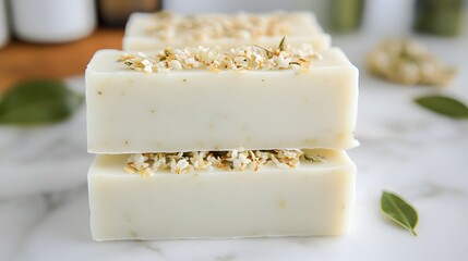 Handmade Herbal Soap Bars with Dried Flowers