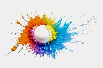Colorful paint splash isolated on white background 