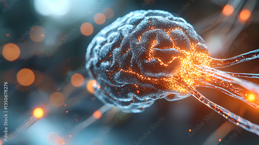 Poster glowing neuron pathways enhancing sports performance digital art abstract environment close-up viewp