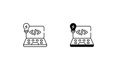 hackathon icons set vector stock illustration