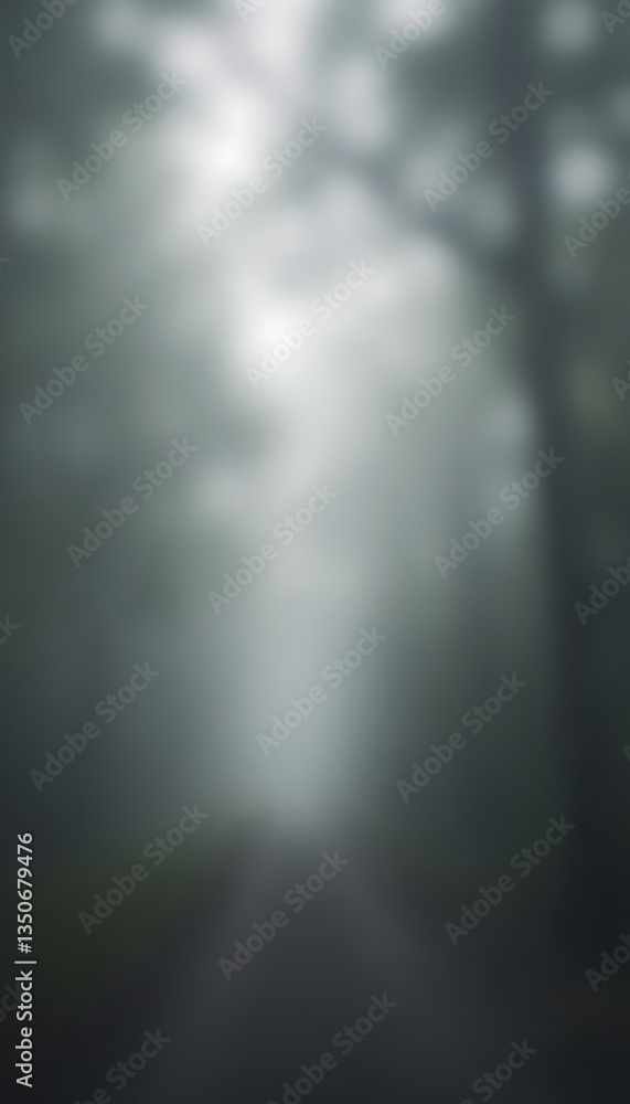 Aufkleber generative ai unveils mysterious path shrouded in a dense misty forest