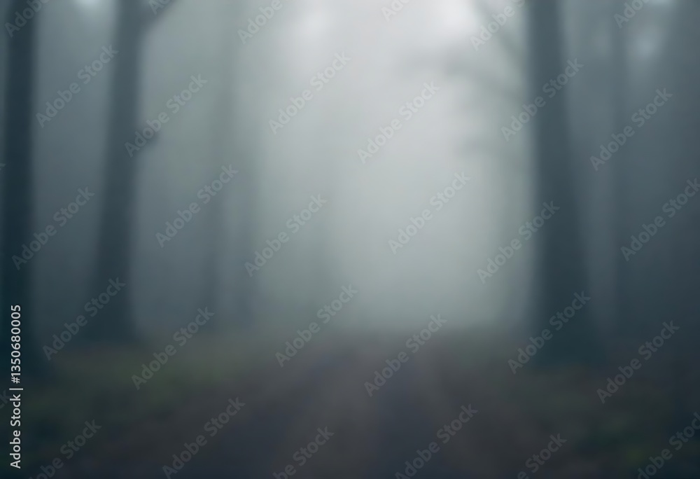 Aufkleber generative ai enigmatic pathway shrouded in mist deep into the mysterious woods
