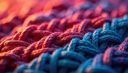 Intricate woven textile, close-up showing texture, craft, macro