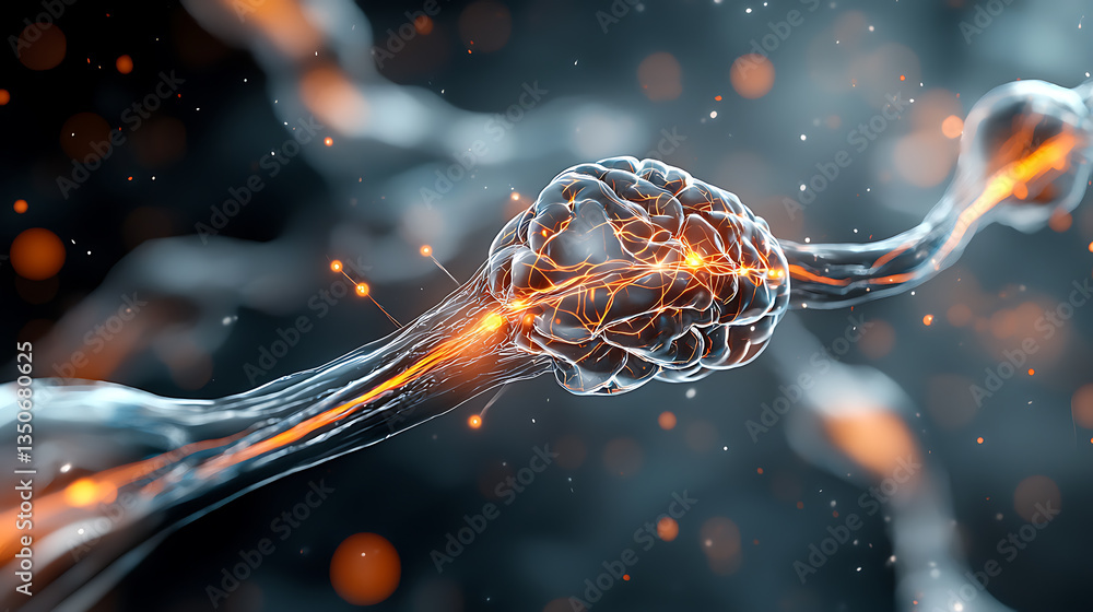 Poster neural pathways illuminating fitness concepts abstract digital art scientific visualization fitness 