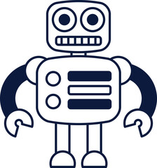 Robot Icon Line Style Element