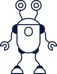 Robot Icon Line Style Element