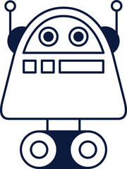 Robot Icon Line Style Element