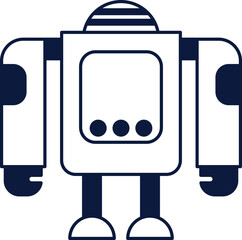 Robot Icon Line Style Element