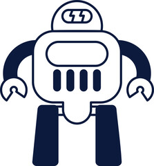Robot Icon Line Style Element