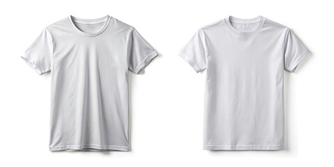 Clean White T-Shirt Mockup, Flat Lay, Apparel Photography, Clothing Template, Product Presentation,  Panoramic View,  Shirt Design,  Simple Background