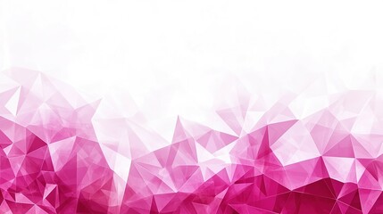 Abstract pink geometric shapes arranged with transparency over a white background