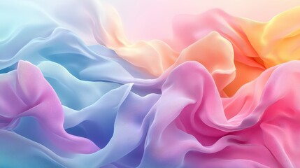 Obraz premium Pastel-colored fabric flowing in the wind