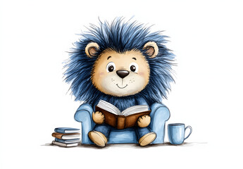 Vintage Teddy Bear Reading Book