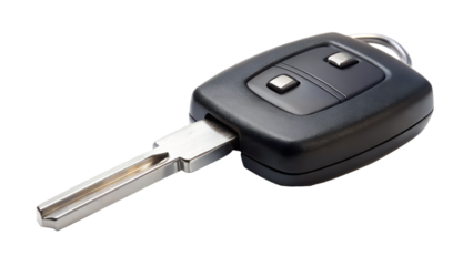 Car key with remote control isolated on white background