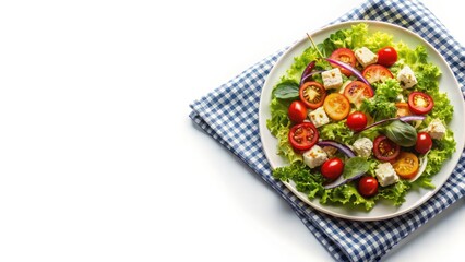 Aerial View Croziflette & Salad Table - Delicious French Savoyard Dish Photography