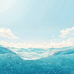 Ocean Surface for Sky, Underwater View.