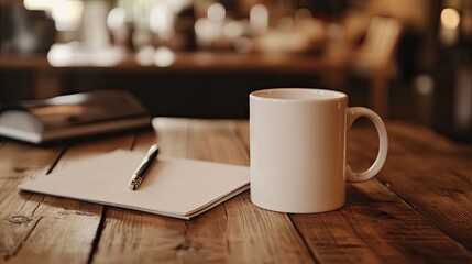Coffee Break Planning: Rustic Cafe Desk.