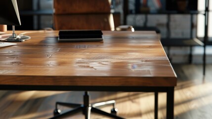 Office table setup featuring a laptop, notebooks, and stationery items.