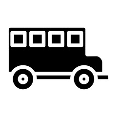 School Bus Vector Glyph Icon Design