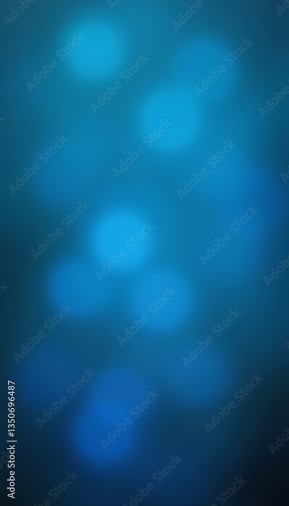 Poster generative ai abstract aquatic depths with luminous spheres background