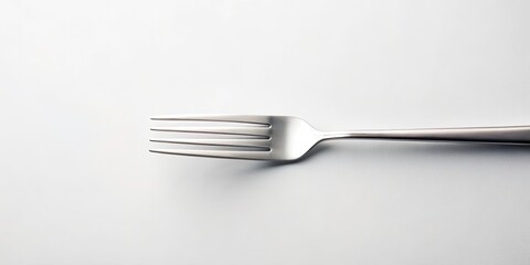 Luxury Minimalist Flat Lay Fork Double Exposure Photography: White Background, Over-Shoulder Perspective