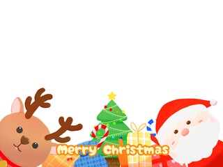 サンタさんとクリスマスのフレームイラスト1