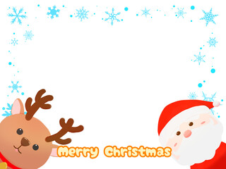 サンタさんとクリスマスのフレームイラスト2
