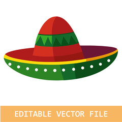 
Sombrero (Mexican hat) Color. Vector Illustration.