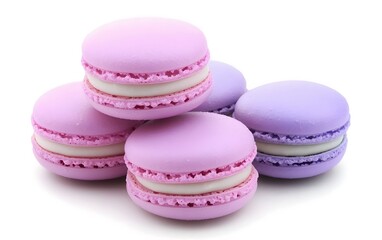 Obraz premium Delicious Purple and Pink Macarons Sweet Treats Pastry Dessert