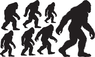 Bigfoot Silhouette - Mythical Cryptid and Folklore Icon
