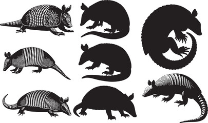 Armadillo Girdled Lizard Silhouette - Unique Reptile Illustration
